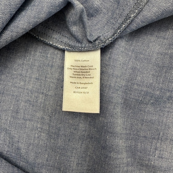 Talbots Chambray Button Down A-Line Skirt Women's 10 100% Cotton - Picture 11 of 11